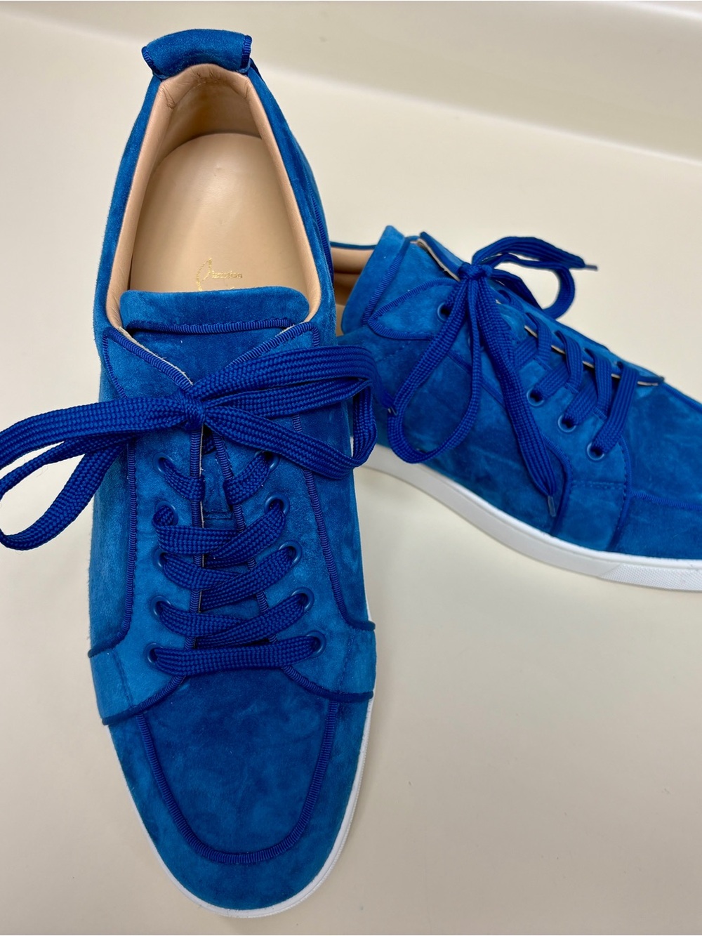 Christian Louboutin Electric Blue Suede Men’s Sneakers